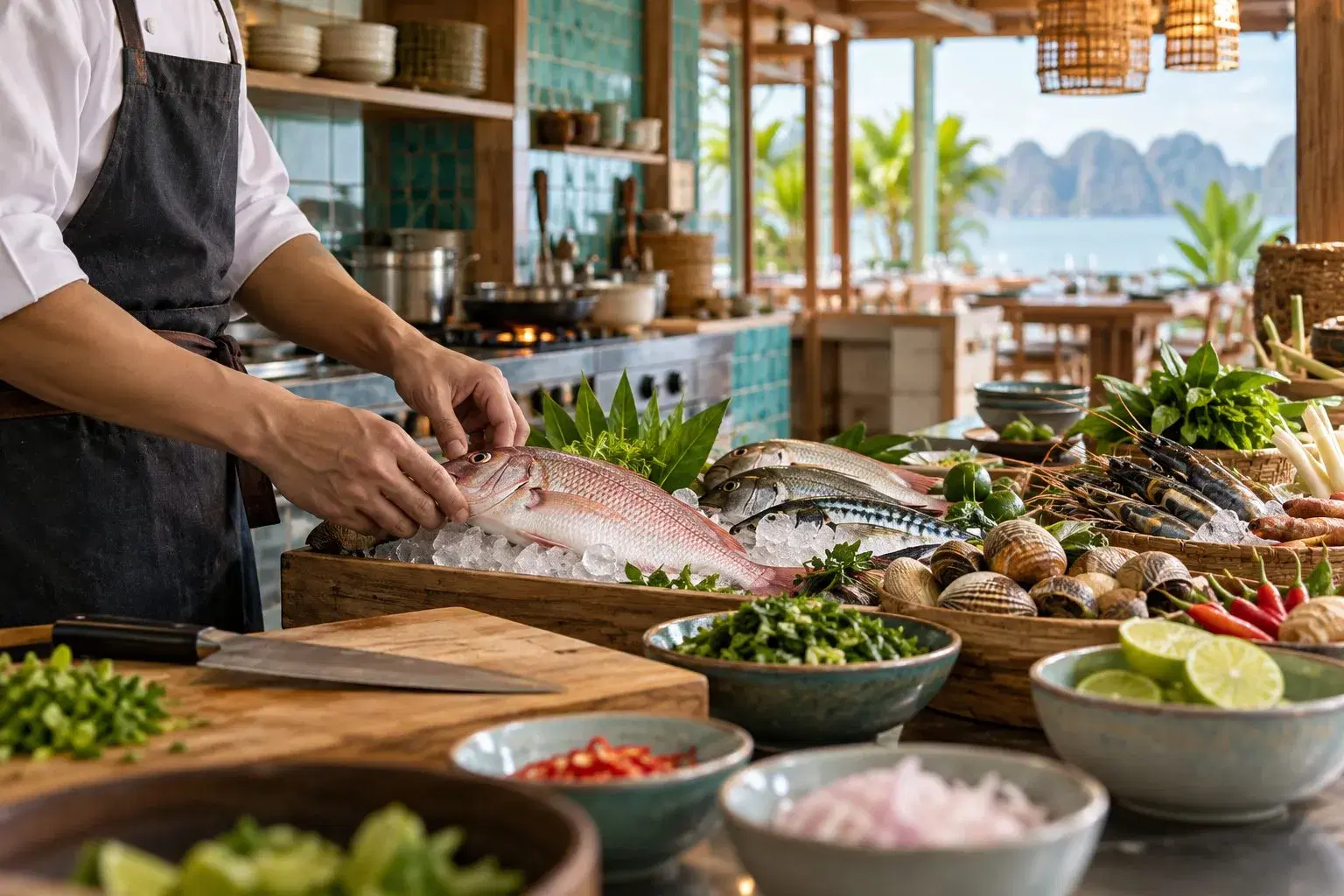 Một ngày giữ nhịp bếp hải sản NORI