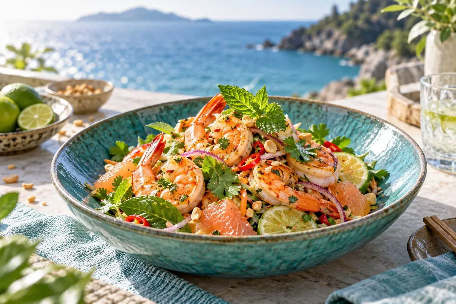 Vị chua cay trong đĩa Gỏi tôm cay NORI